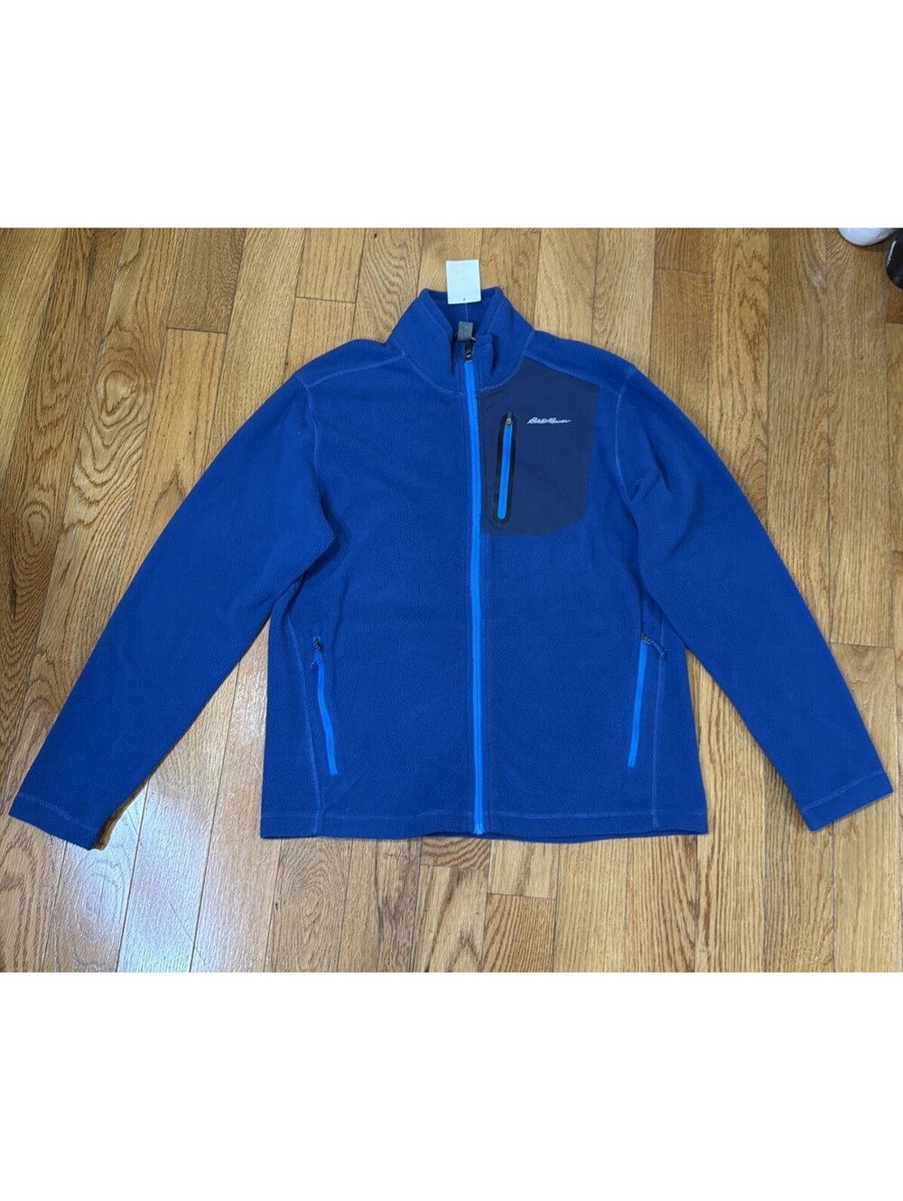 Men’s Small Eddie Bauer First Ascent Fleece Jacket Blue Full Zip Polartec Hiking
